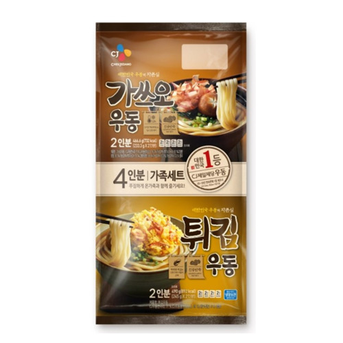 CJ가쓰오우동2인+튀김우동2인 956.6g